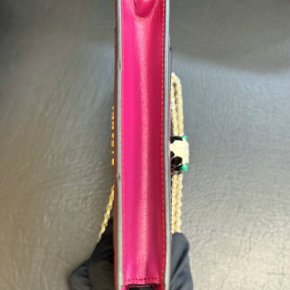 Bvlgari Serpenti Forever Square Crossbody Purple Shoulder Bag calf Leather Beet - Picture 7 of 13